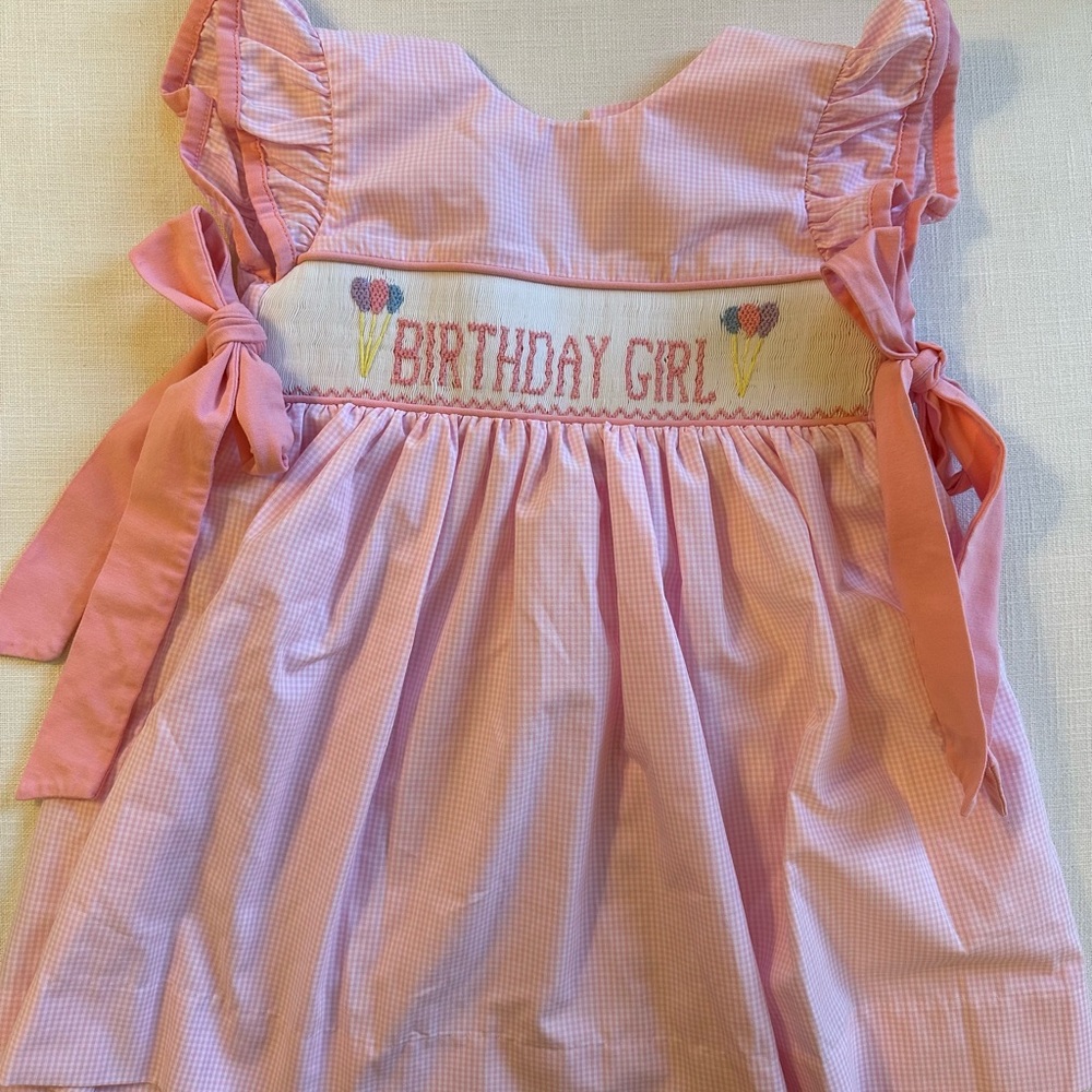 3T pink Birthday Girl Dress with Bows